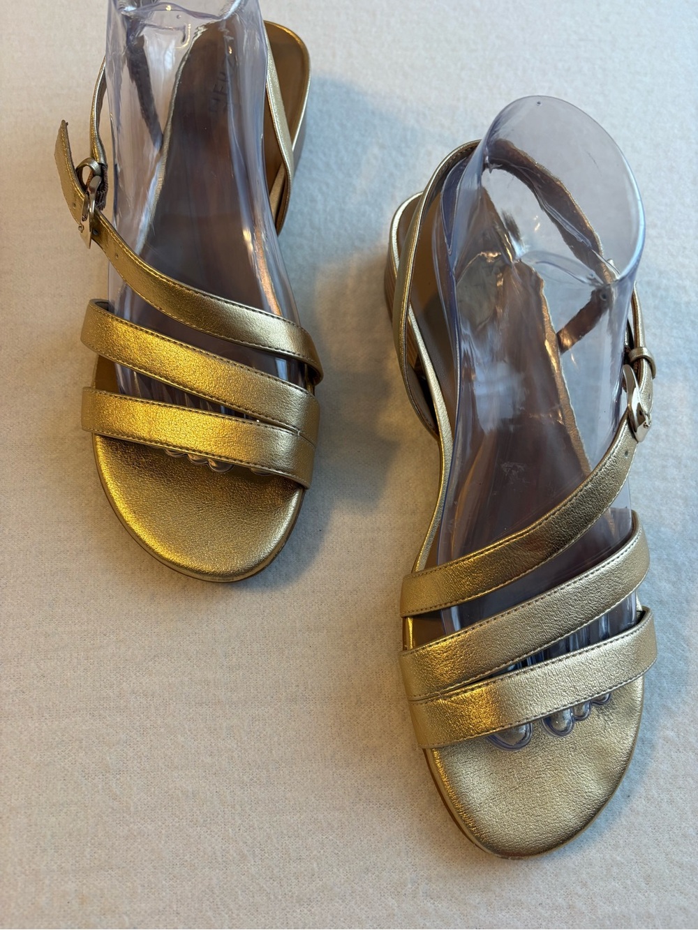 Naturalizer Metallic Gold Strappy Sandals